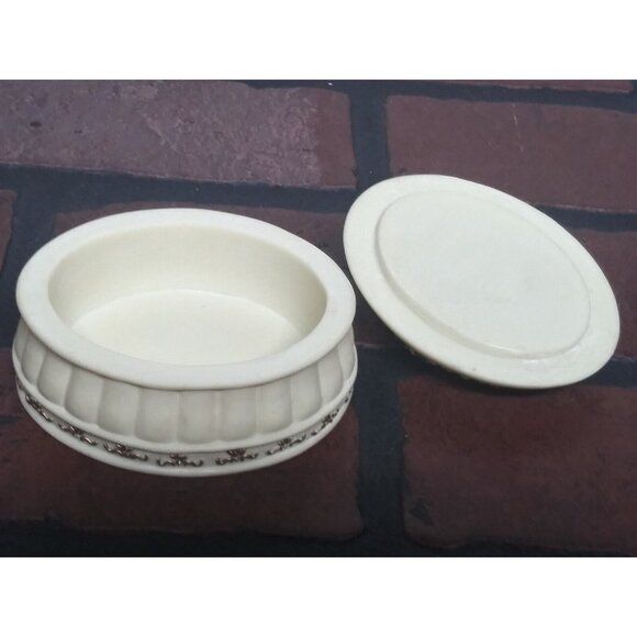 VTG 2001 trinket box angel little girl jewelry box resin ivory blue pink Oval - Picture 7 of 9